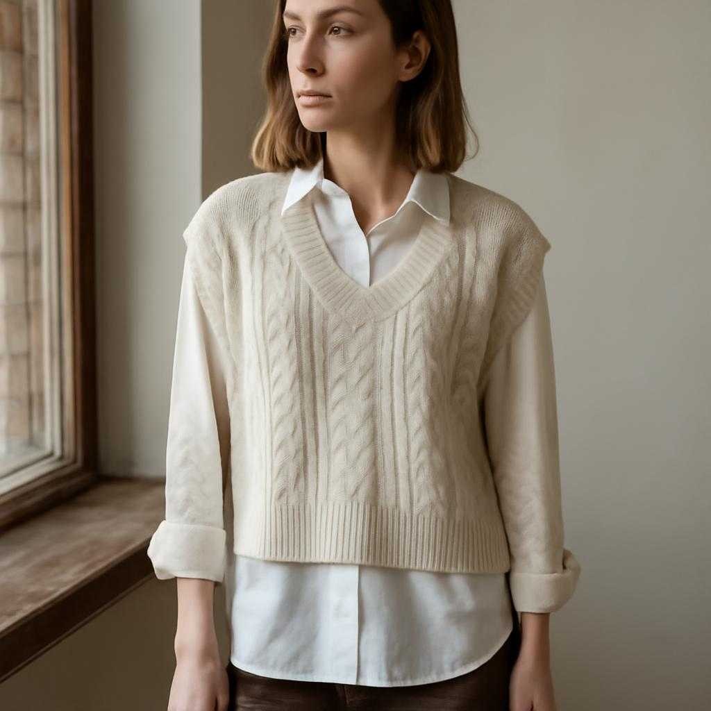 трикотажный жилет для многослойных образов
